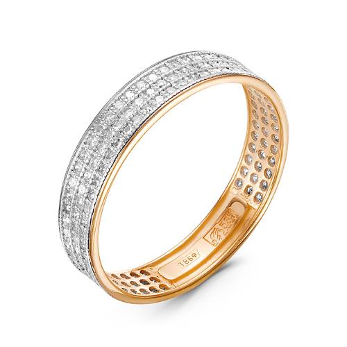 Кольцо из комбинированного золота с бриллиантами (043838)