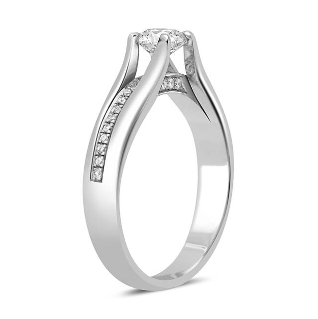 Помолвочное кольцо из белого золота с бриллиантами (049003)