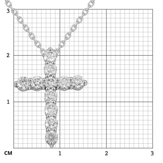 Колье крест из белого золота с бриллиантами (045752)