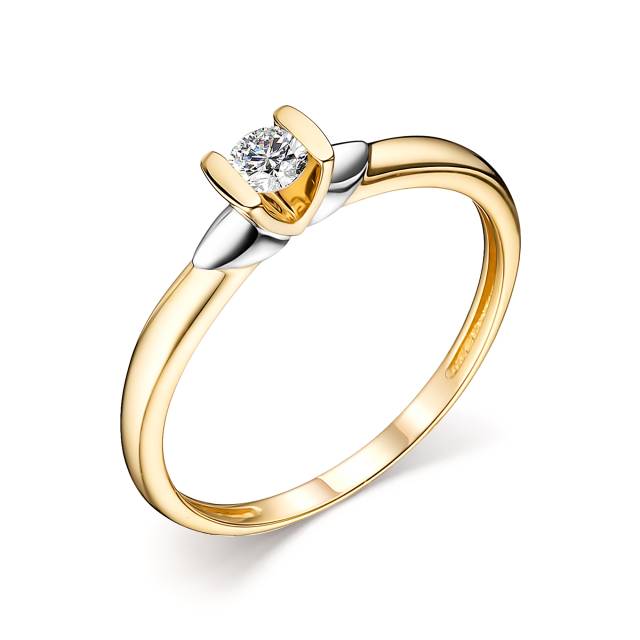 Помолвочное кольцо из жёлтого золота с бриллиантом (048327)