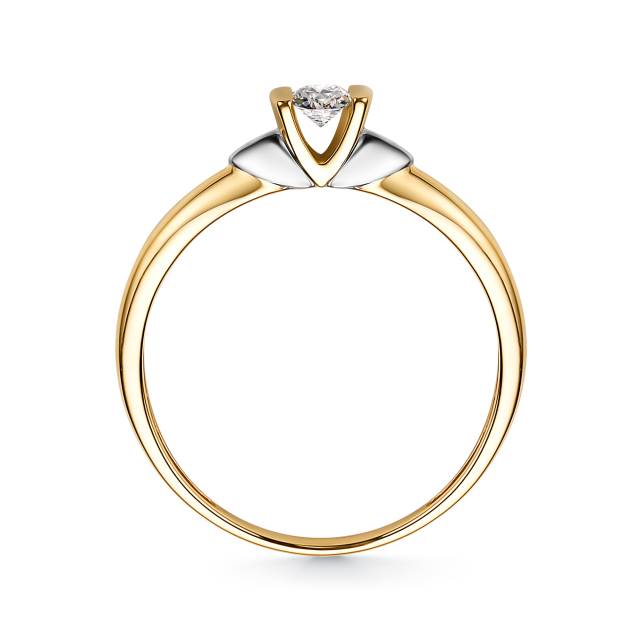 Помолвочное кольцо из жёлтого золота с бриллиантом (048327)