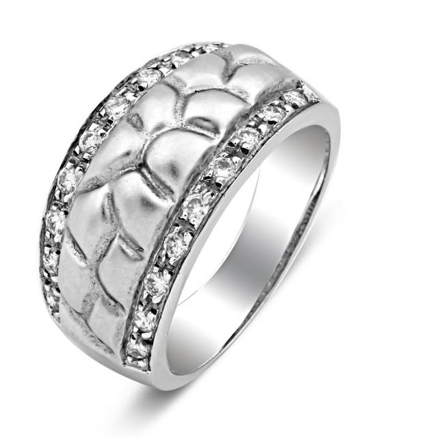 Кольцо из белого золота с бриллиантами (023856)