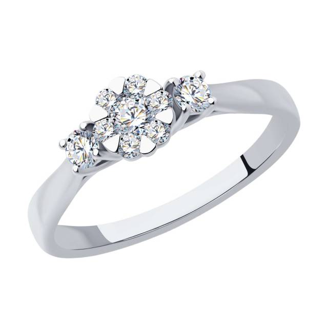 Помолвочное кольцо из белого золота с бриллиантами (047368)