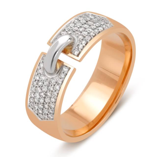 Кольцо из комбинированного золота с бриллиантами (037608)