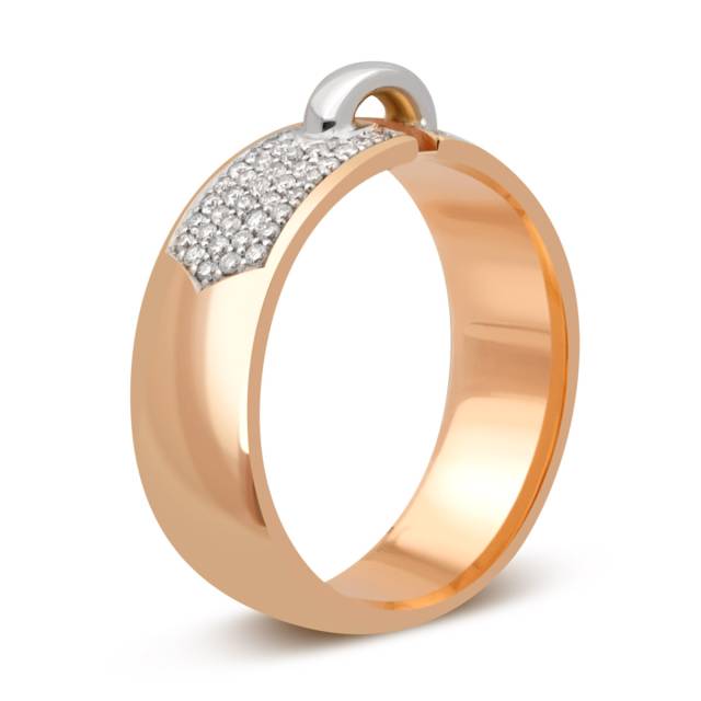 Кольцо из комбинированного золота с бриллиантами (037608)