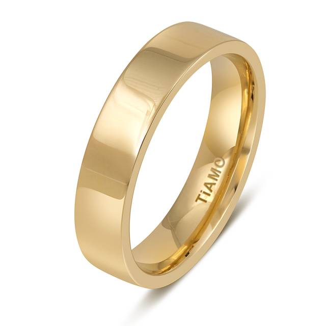 Обручальное кольцо из жёлтого золота с бриллиантами TIAMO (052875)