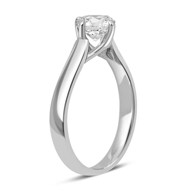 Помолвочное  кольцо из белого золота с бриллиантом (042495)