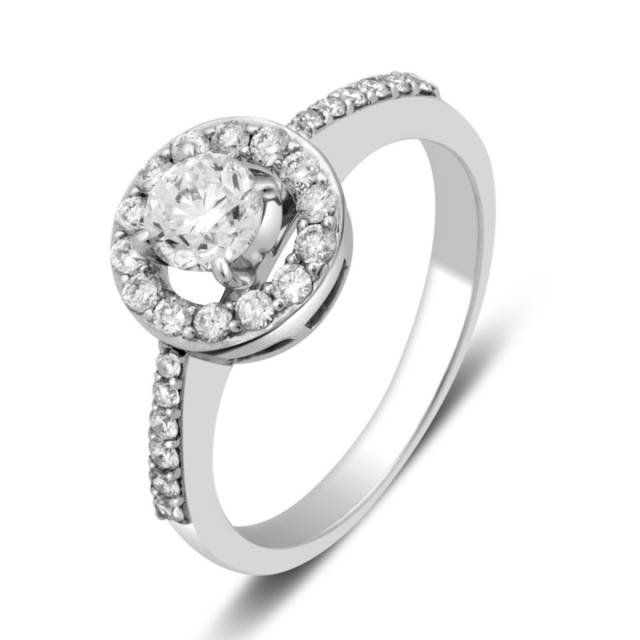 Помолвочное кольцо из белого золота с бриллиантами (012686)