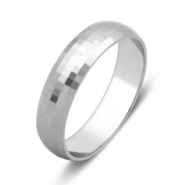 Обручальное кольцо из белого золота с алмазными гранями (035261)