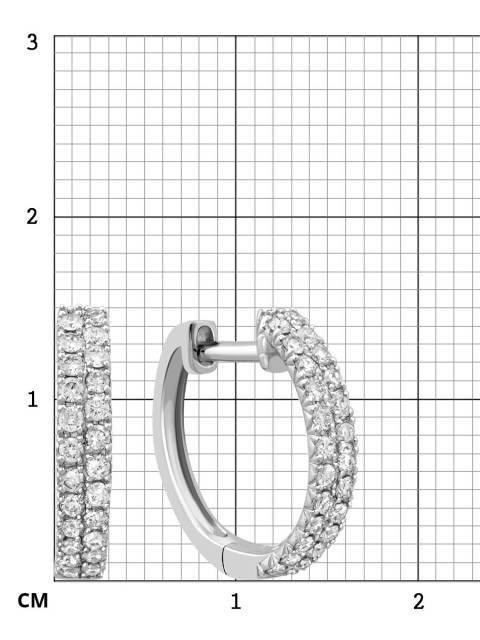 Серьги конго с бриллиантами из белого золота (030663)