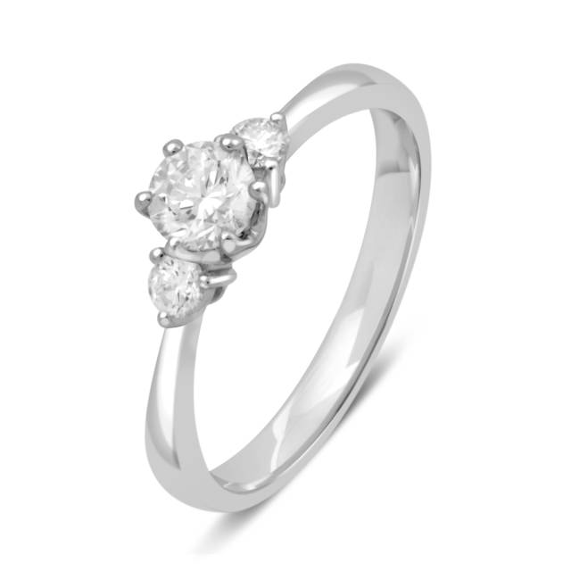 Помолвочное  кольцо из белого золота с бриллиантами (038085)