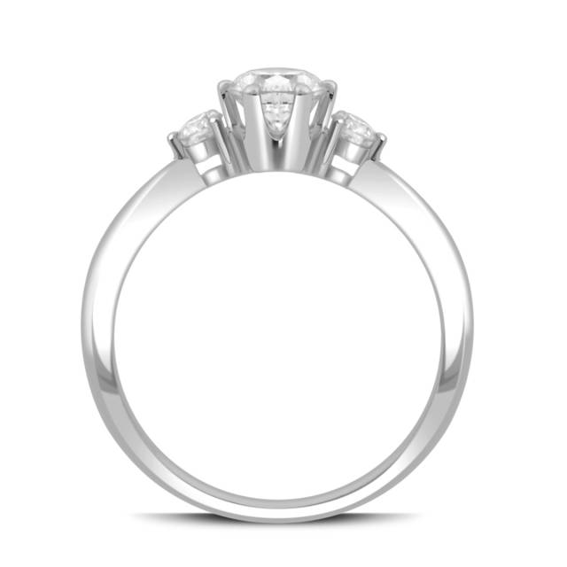 Помолвочное  кольцо из белого золота с бриллиантами (038085)
