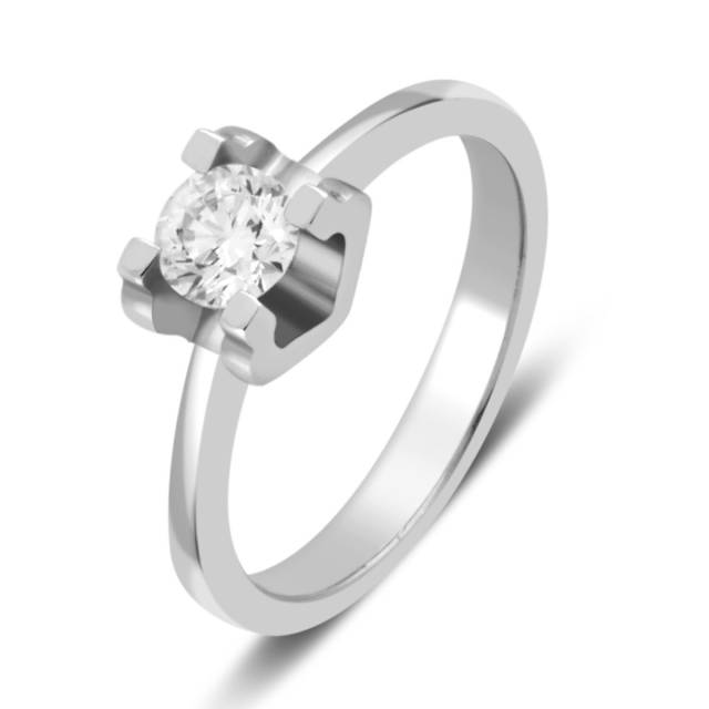 Помолвочное кольцо из белого золота с бриллиантом (027764)