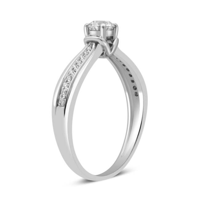 Помолвочное кольцо из белого золота с бриллиантами (044281)