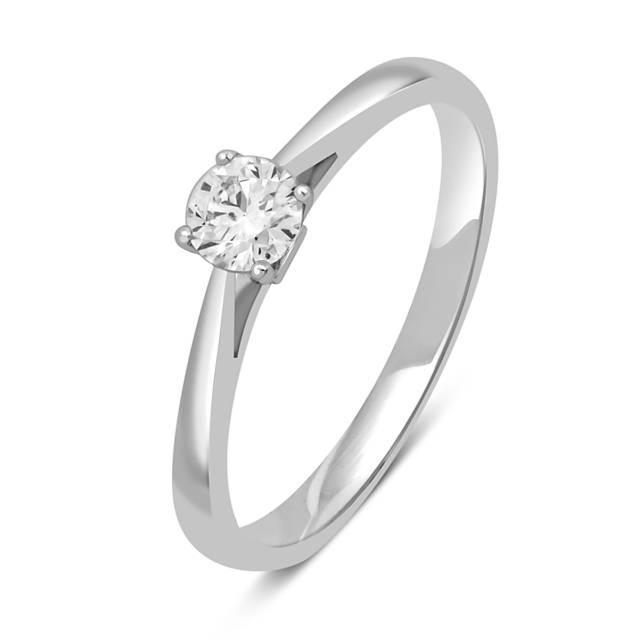 Помолвочное кольцо из белого золота с бриллиантом (049009)