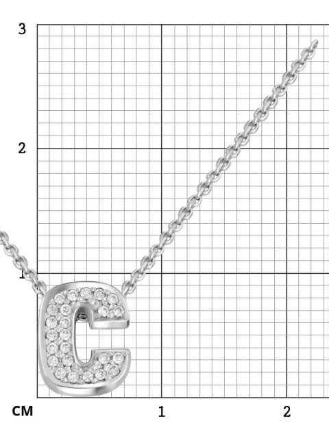 Колье из белого золота с бриллиантами "Буква" (043021)