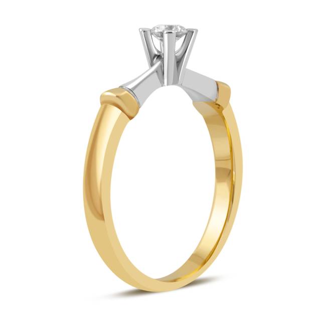 Помолвочное кольцо из комбинированного золота с бриллиантом (003271)