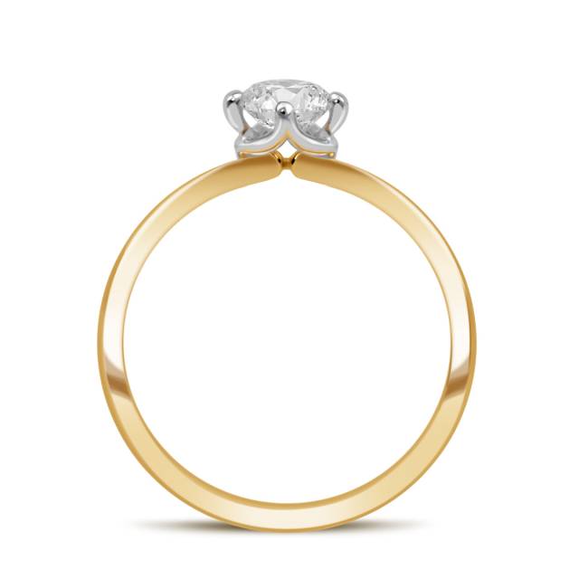 Помолвочное кольцо из комбинированного золота с бриллиантом (039564)