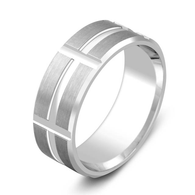 Обручальное кольцо из белого золота (000552)