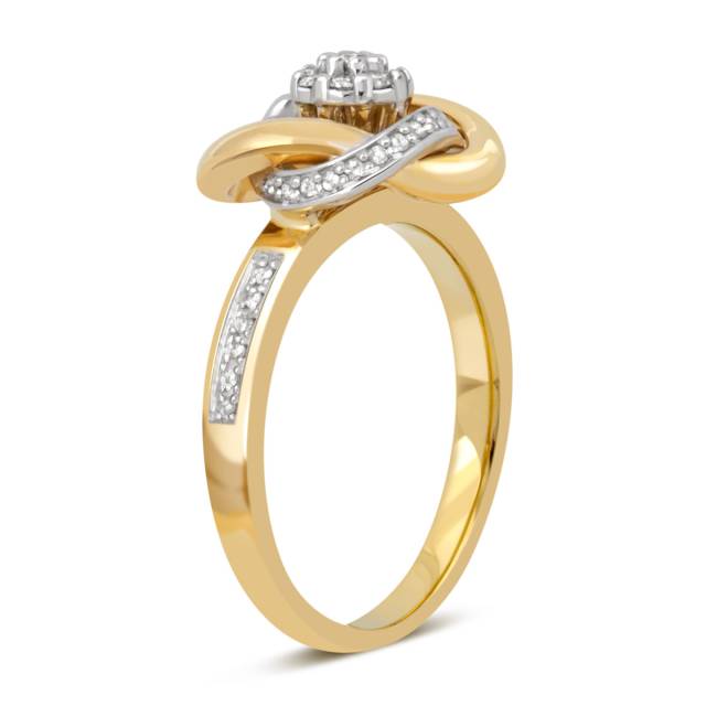 Кольцо из комбинированного золота с бриллиантами (039643)