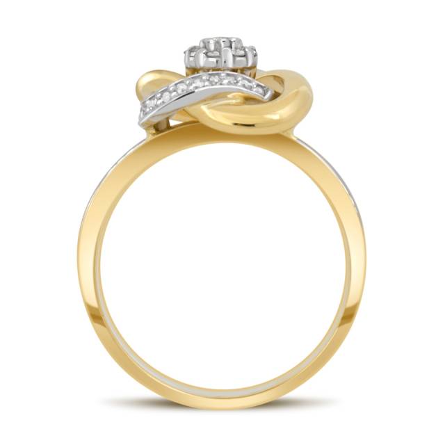 Кольцо из комбинированного золота с бриллиантами (039643)