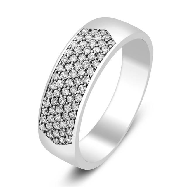 Обручальное кольцо из белого золота с бриллиантами (012668)