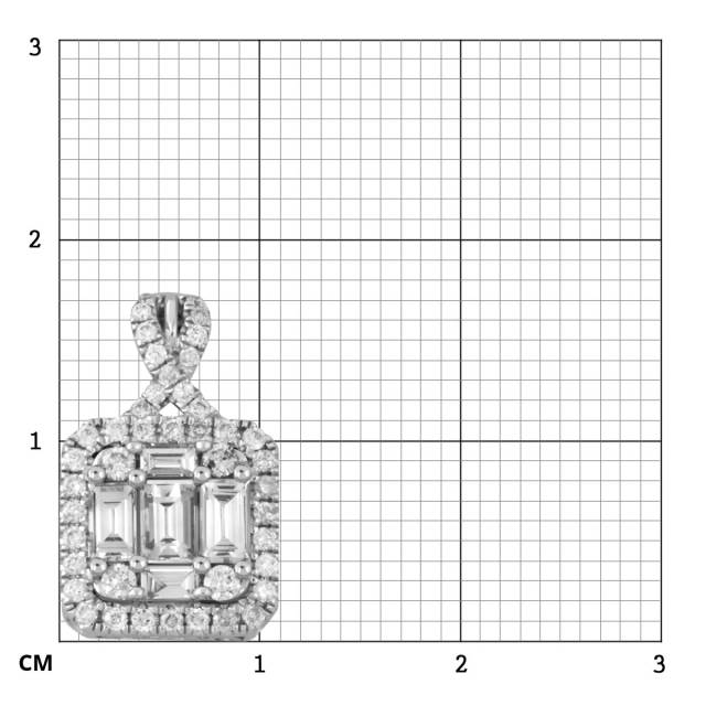 Кулон из белого золота с бриллиантами (047589)