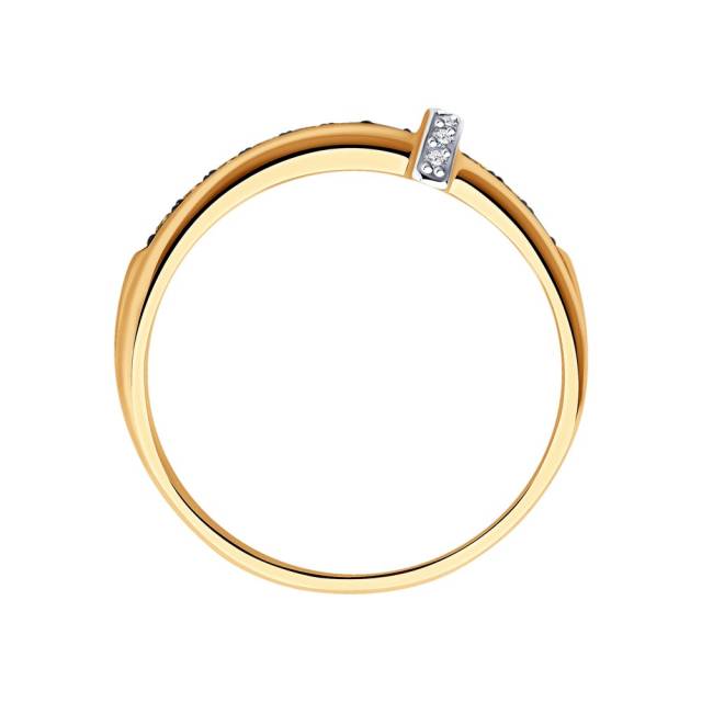 Кольцо из красного золота с бриллиантами (045235)