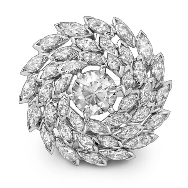 Кольцо из белого золота с бриллиантами (049652)