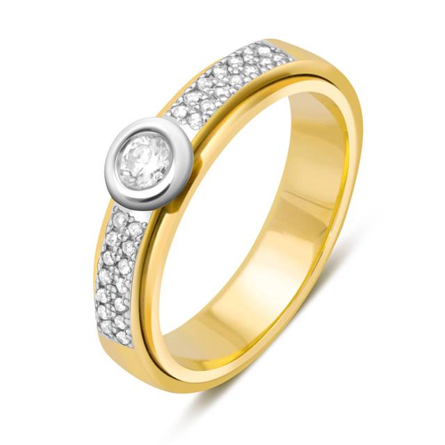 Кольцо из жёлтого золота с бриллиантами (025722)