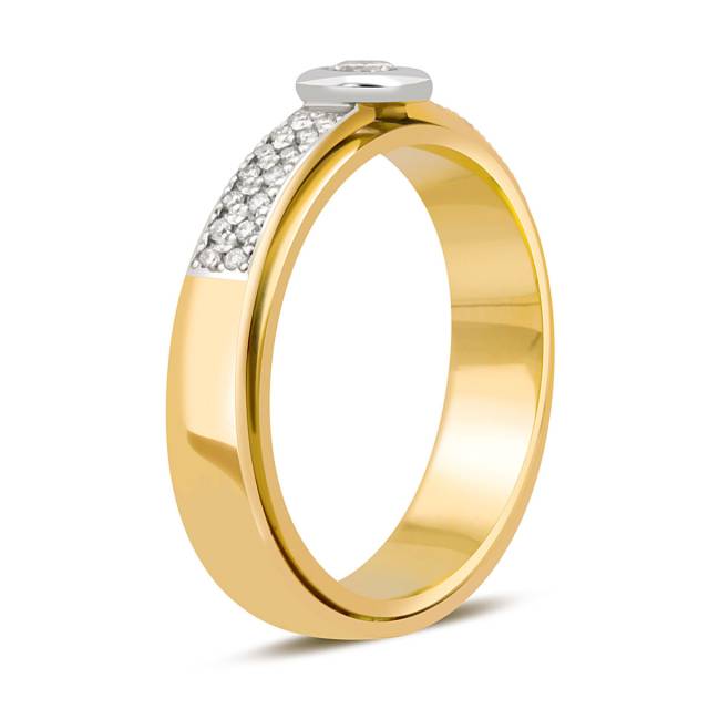 Кольцо из жёлтого золота с бриллиантами (025722)