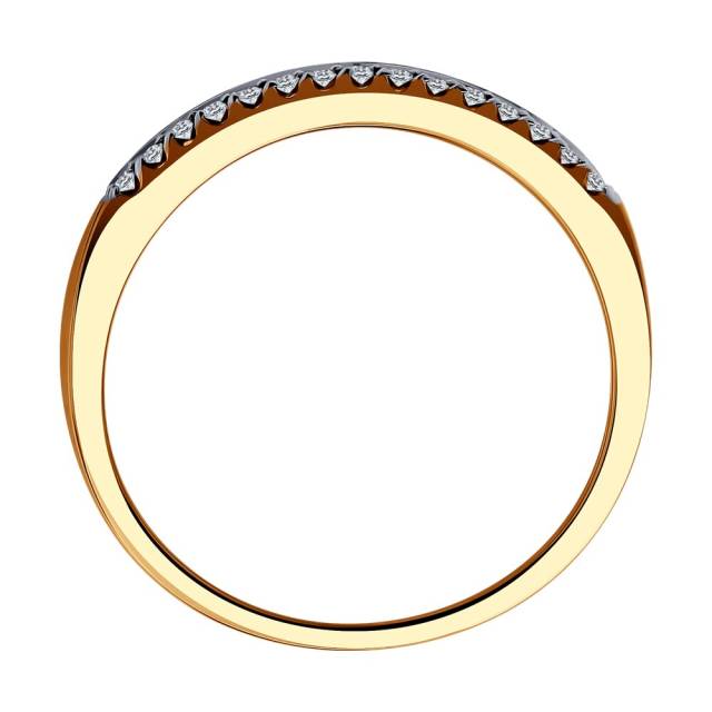 Кольцо из красного золота с бриллиантами (052866)