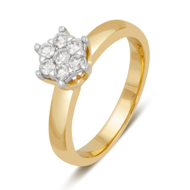Кольцо из комбинированного золота с бриллиантами (039659)