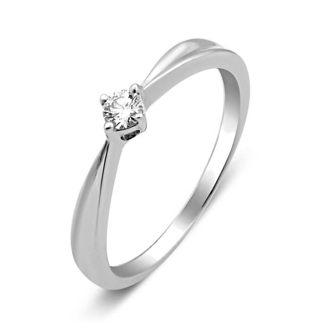 Помолвочное кольцо из белого золота с бриллиантом (028169)