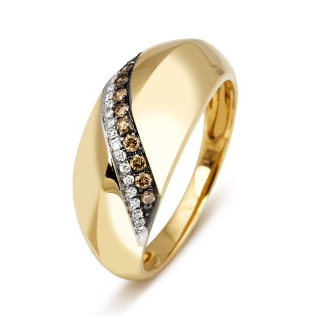Кольцо из желтого золота с бриллиантами (012900)