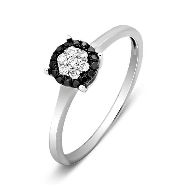 Помолвочное кольцо из белого золота с бриллиантами (001360)