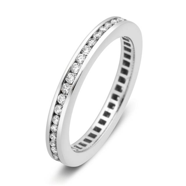 Обручальное кольцо из белого золота с бриллиантами (023352)