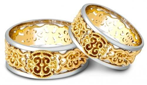 Обручальное кольцо из комбинированного золота 19.0