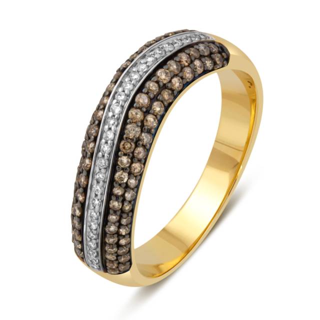 Кольцо из комбинированного золота с бриллиантами (011413)