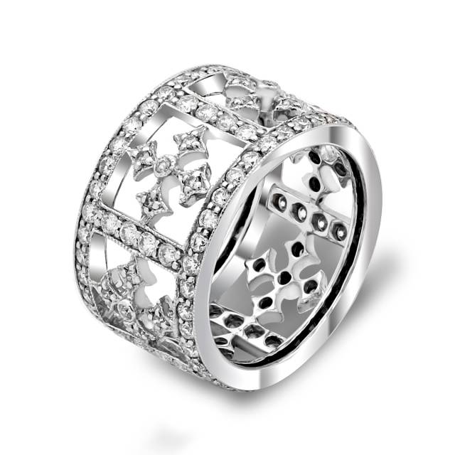 Кольцо из белого золота с бриллиантами (019897)