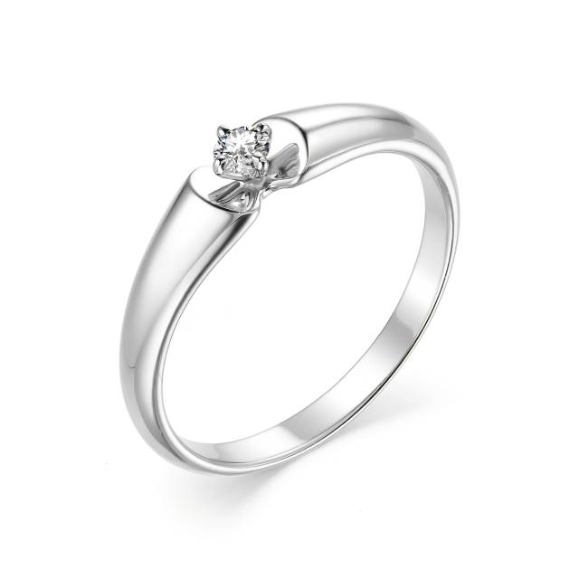 Помолвочное кольцо из белого золота с бриллиантом (039473)