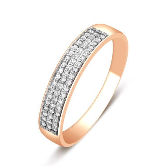 Обручальное кольцо из красного золота с бриллиантами (024009)