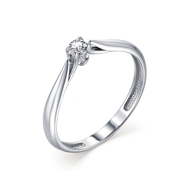 Помолвочное кольцо из белого золота с бриллиантом (038990)