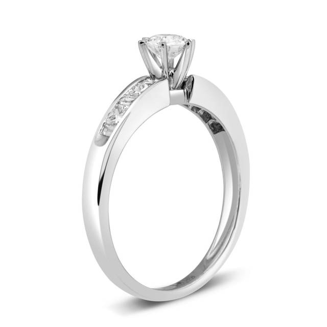 Помолвочное кольцо из белого золота с бриллиантами (028269)