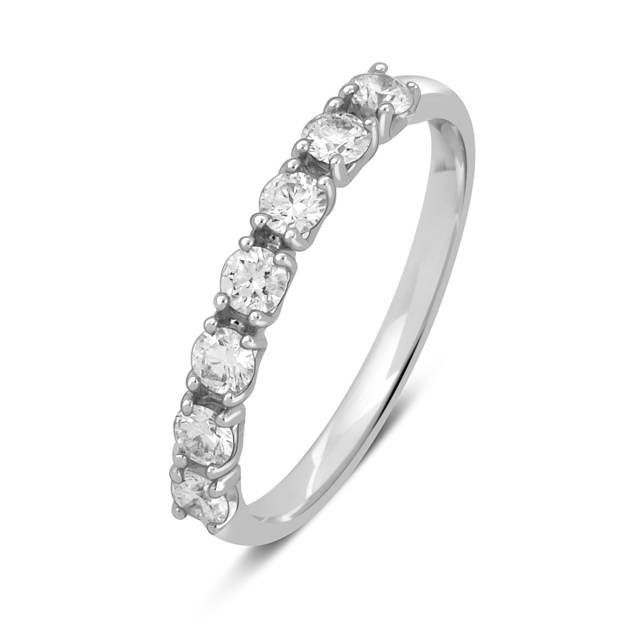 Обручальное кольцо из белого золота с  7 бриллиантами (014449)