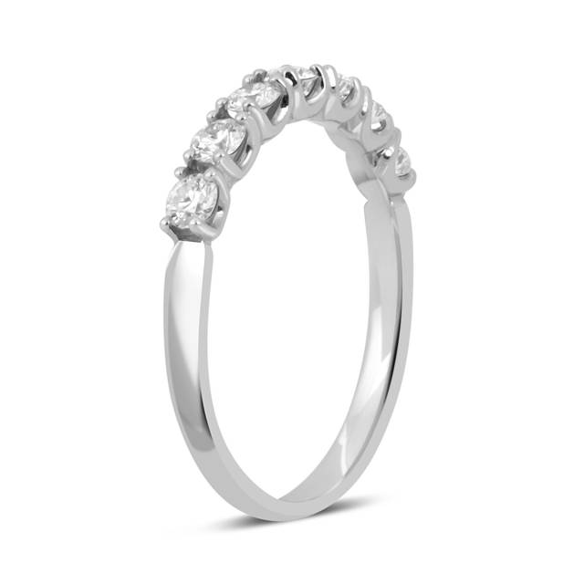 Обручальное кольцо из белого золота с  7 бриллиантами (014449)