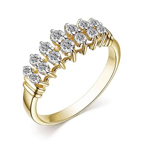 Кольцо из жёлтого золота с бриллиантами (053651)