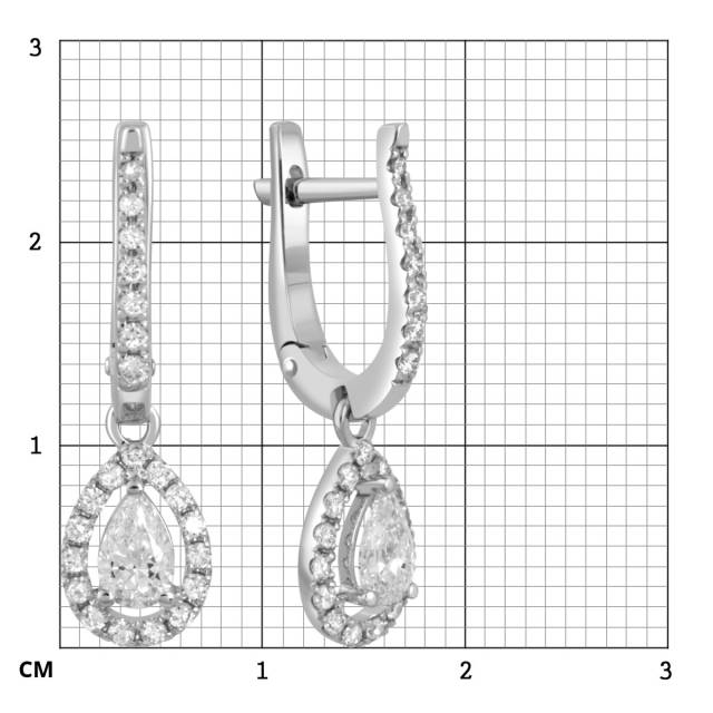 Серьги из белого золота с бриллиантами (046994)