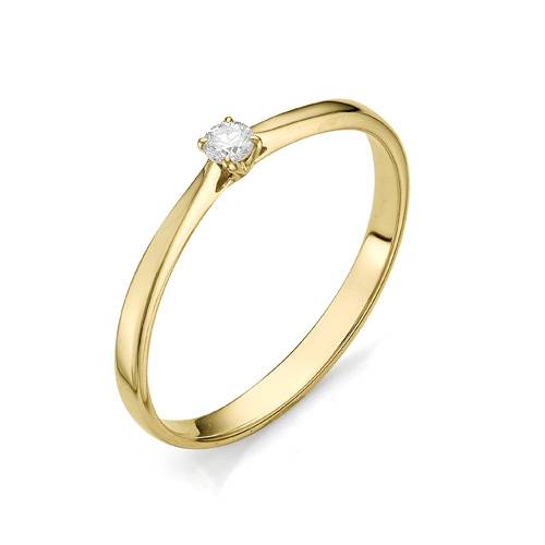 Помолвочное кольцо из жёлтого золота с бриллиантом (030391)