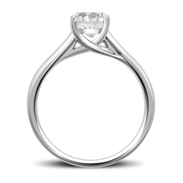 Помолвочное  кольцо из платины с бриллиантом (027873)